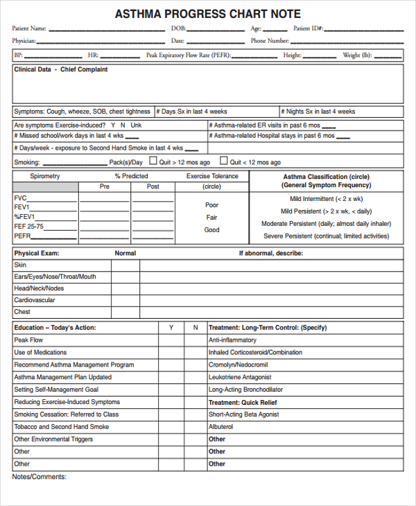 Chart Note 5 Examples Format How To Use Pdf