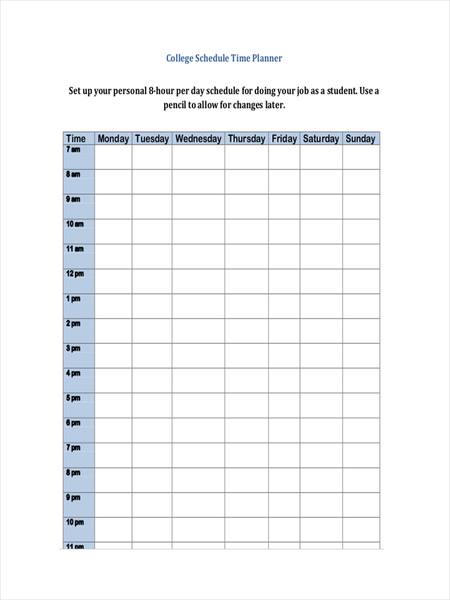 FREE 7 Time Management Schedule Examples & Samples In