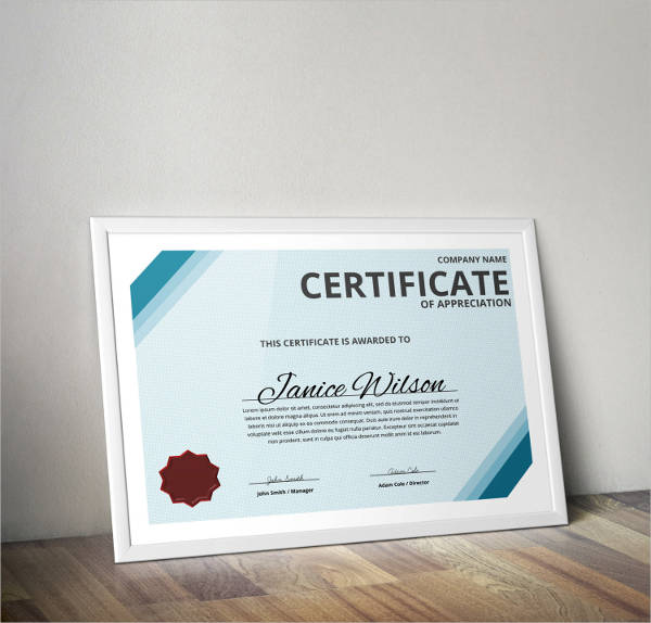Company Appreciation Certification