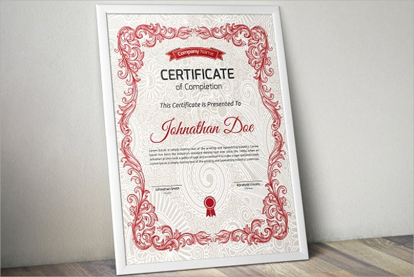corporate completion certificate