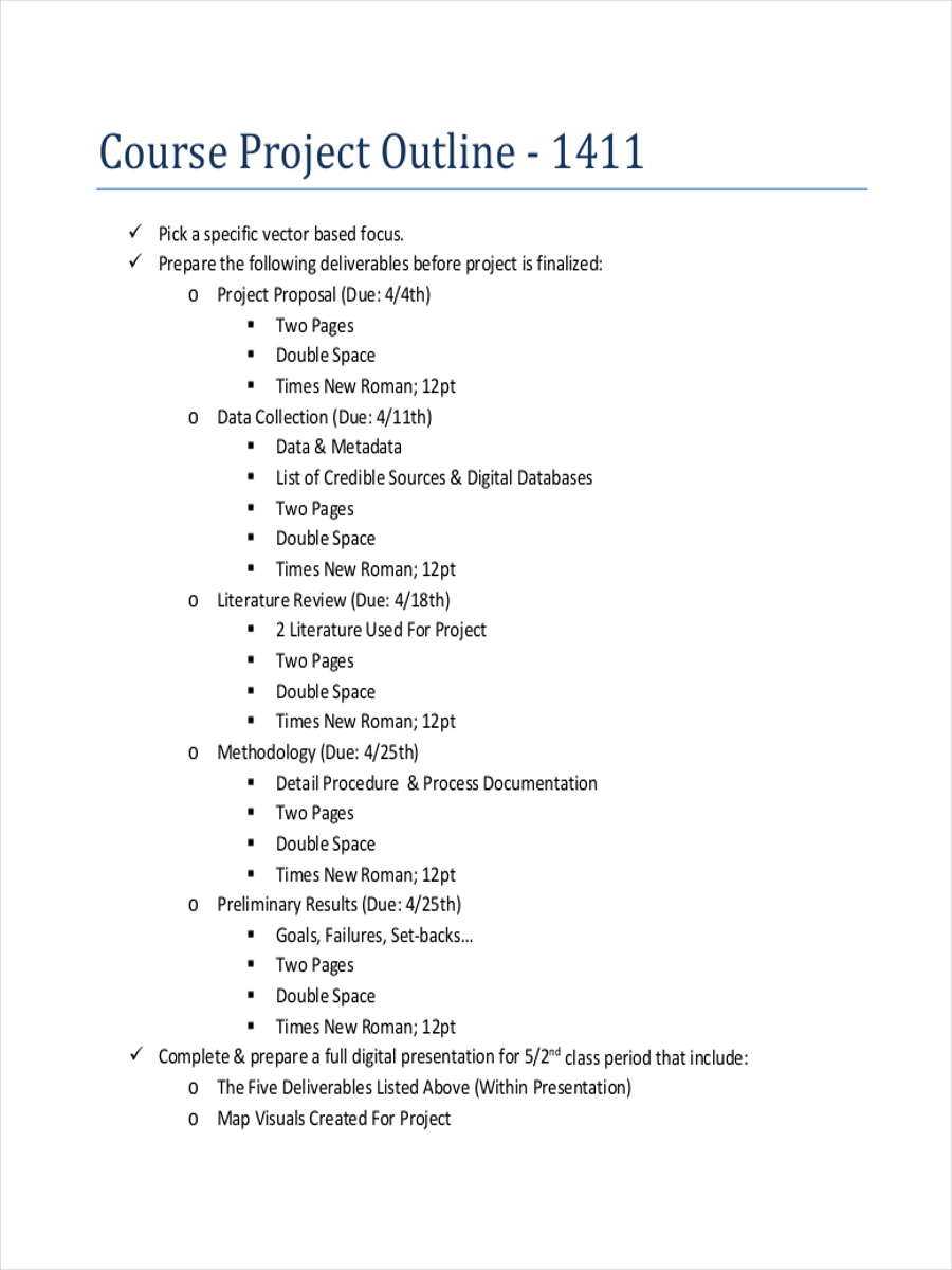 course project sample outline