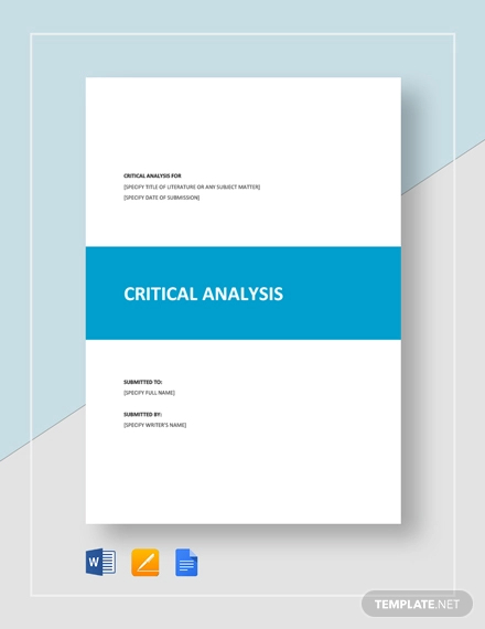 Critical Analysis Template