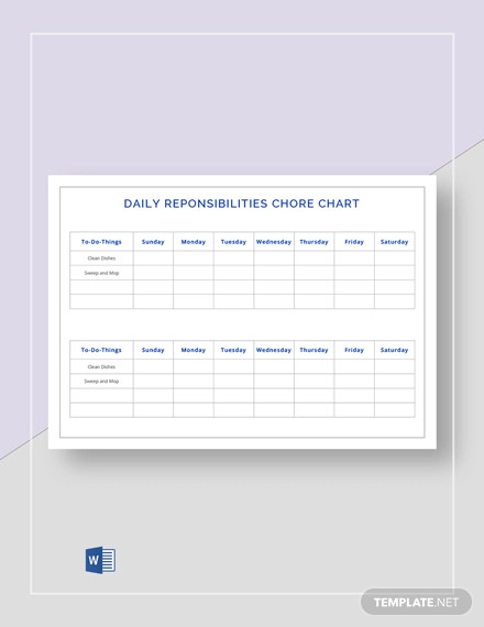 Daily Responsibilities Chart