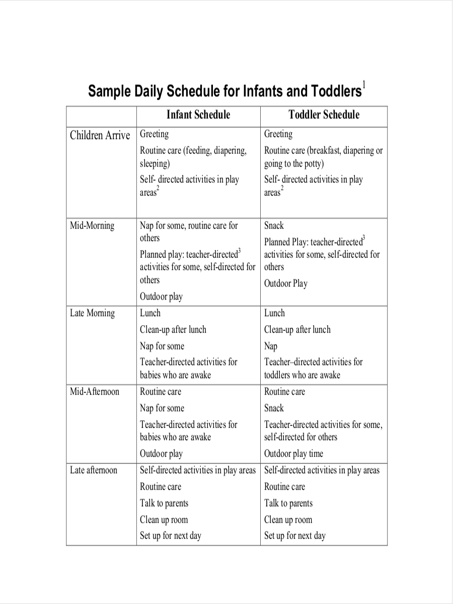 FREE 7+ Daily Schedule Examples & Samples in PDF | Google Docs Google