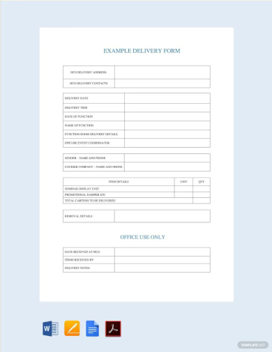 Delivery Note Form Template