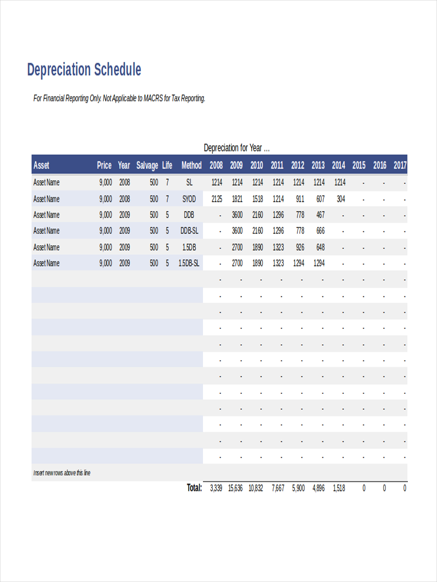 Depreciation Schedule Excel 4776