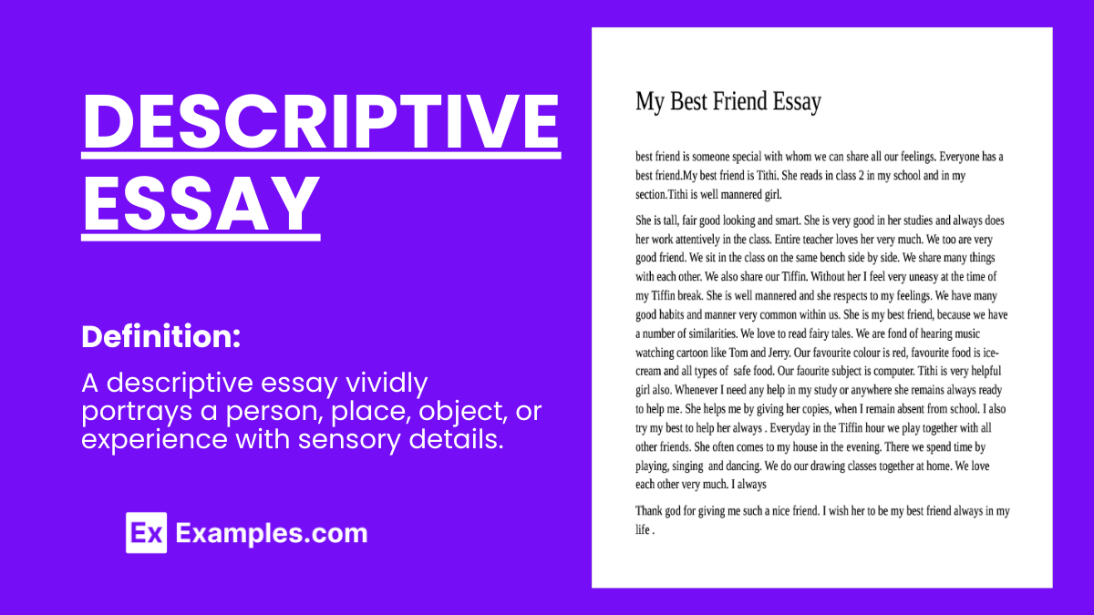 descriptive essay format examples