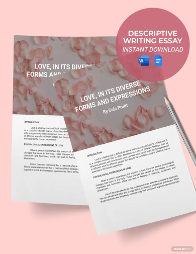 descriptive writing essay template