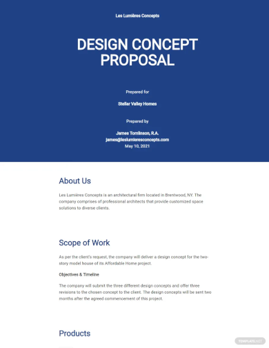 Design Concept Proposal Template