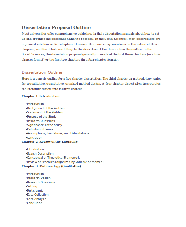 Dissertation prospectus outline