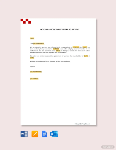 doctor appointment letter to patient template