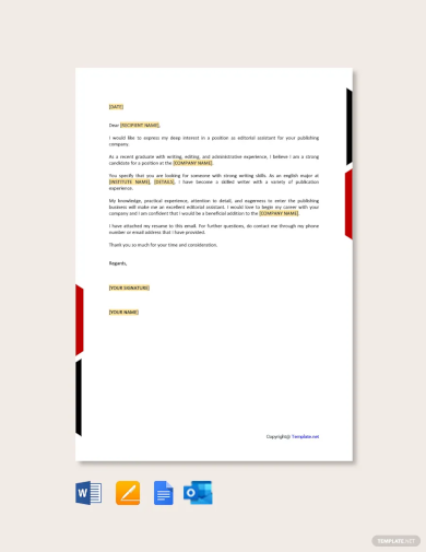 email cover letter for job application template1