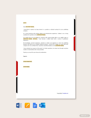 Email Cover Letter for Job Application Template1