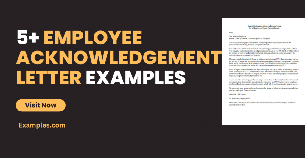 Employee Acknowledgement Letter Examples