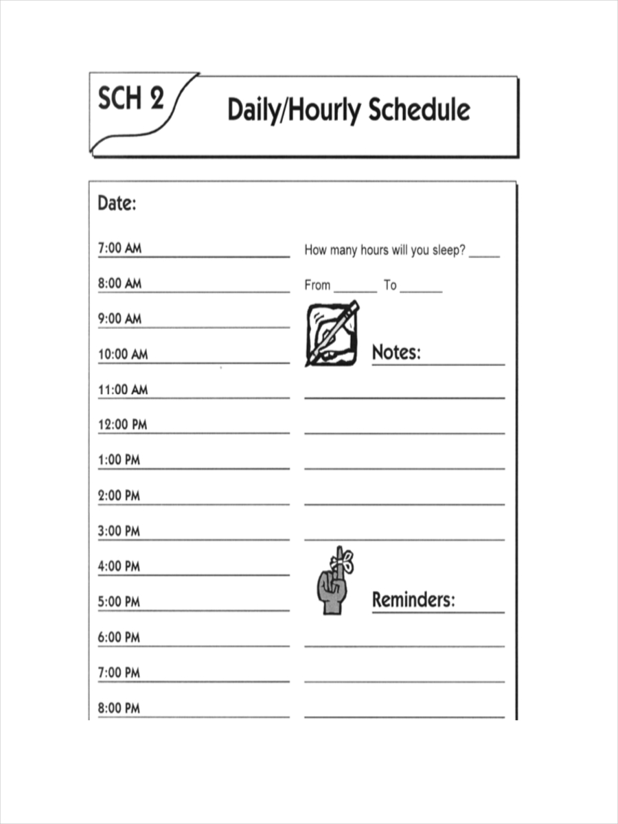 FREE 6+ Hourly Schedule Examples & Samples in PDF | DOC | Google Docs