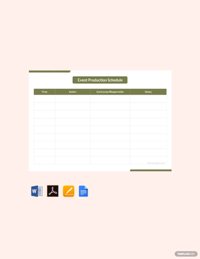 Event Production Schedule Template