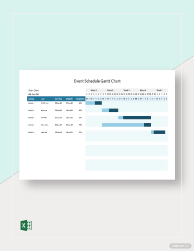 Event Schedule Gantt Chart Template