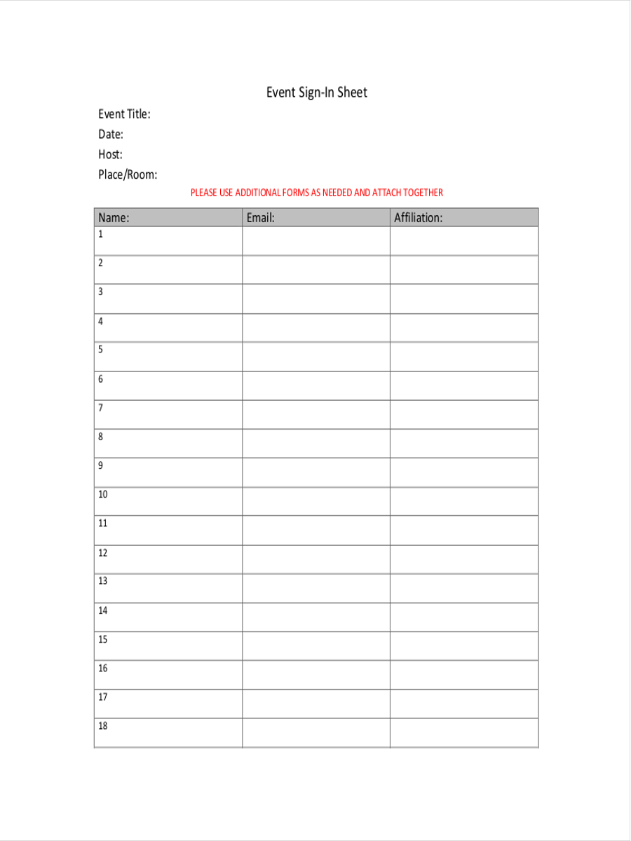 event sign in sheet example