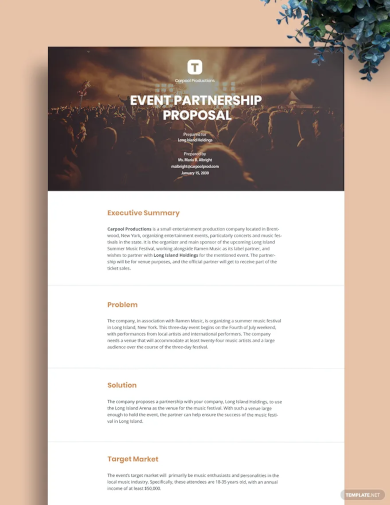 festival event partnership proposal template