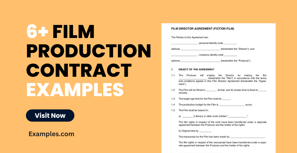 Film Production Contract - 6+ Examples, Format, How To Make, Pdf