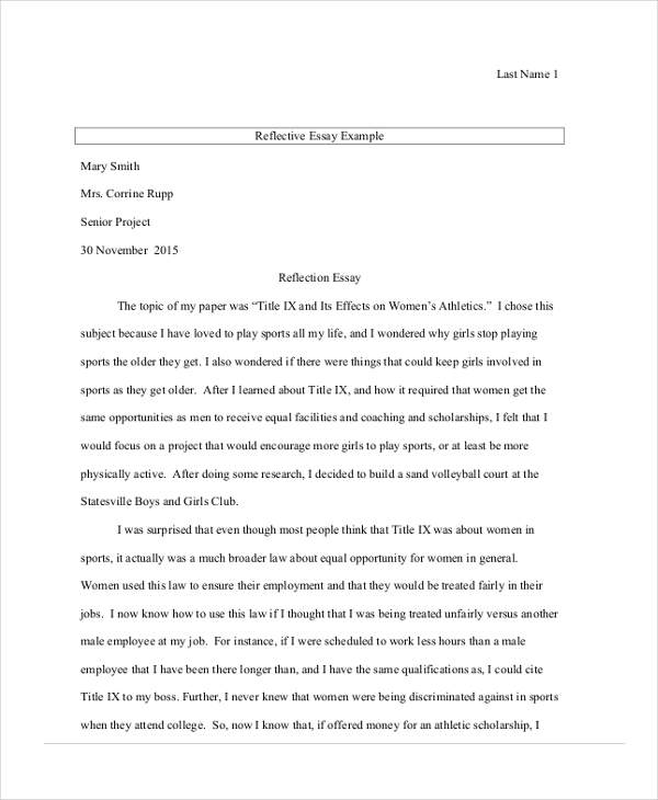 Is a good way to start writing a reflective essay