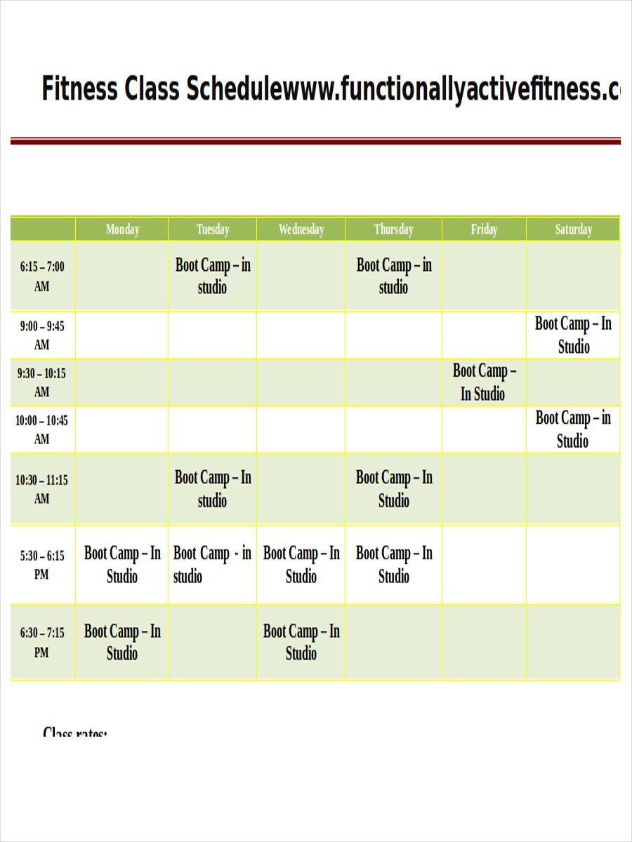 fitness class schedule1