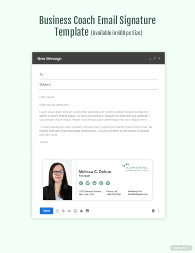 free business coach email signature template