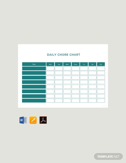 Free Daily Chore Chart Template