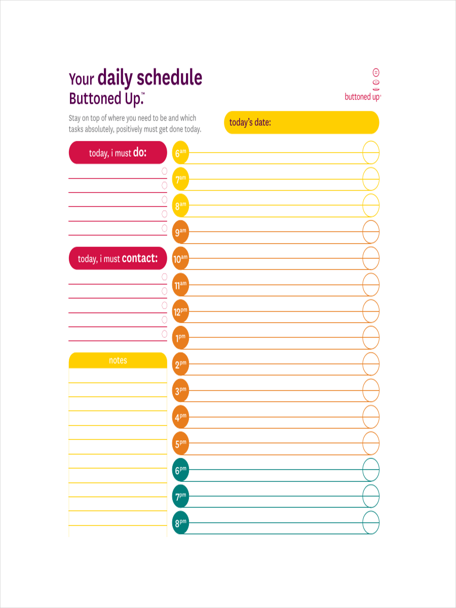 Daily Schedule 7 Examples Samples Google Docs Google Sheets 