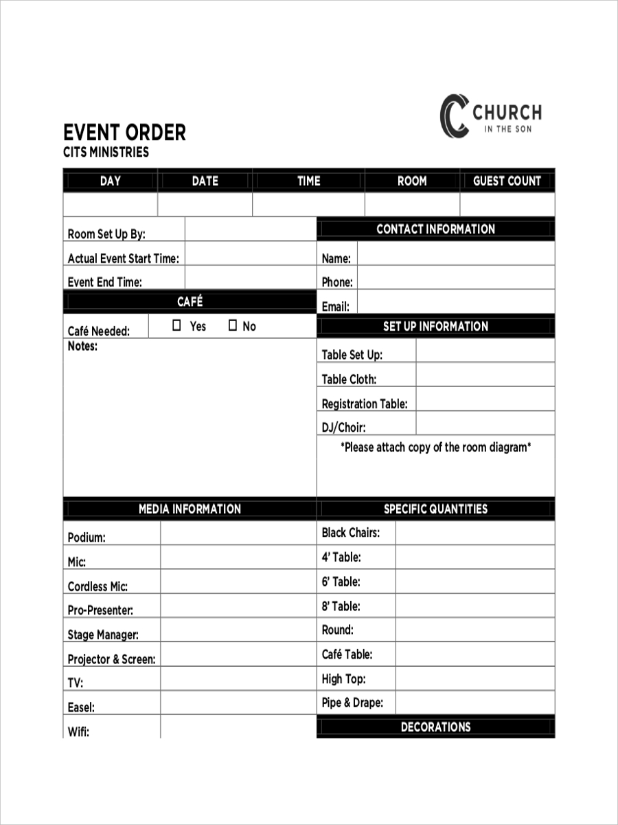 free event order example