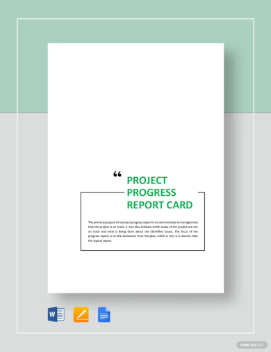 free progress report card template