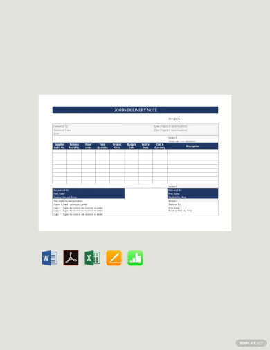 Free Sample Goods Delivery Note Template