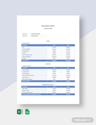 freelancer balance sheet template