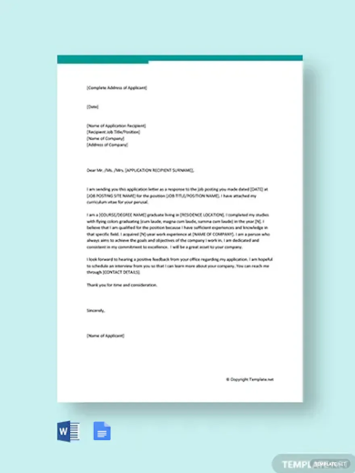 general application letter for any position template
