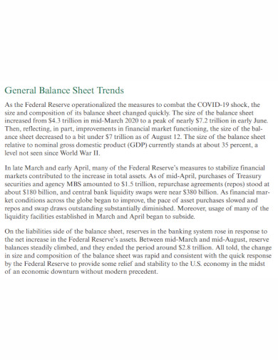 general balance sheet trends