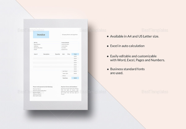 general invoice template in word