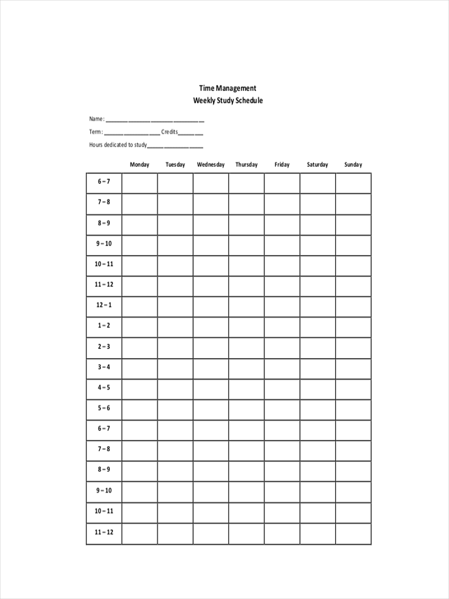 Hourly Schedule 6 Examples Format Pdf Examples