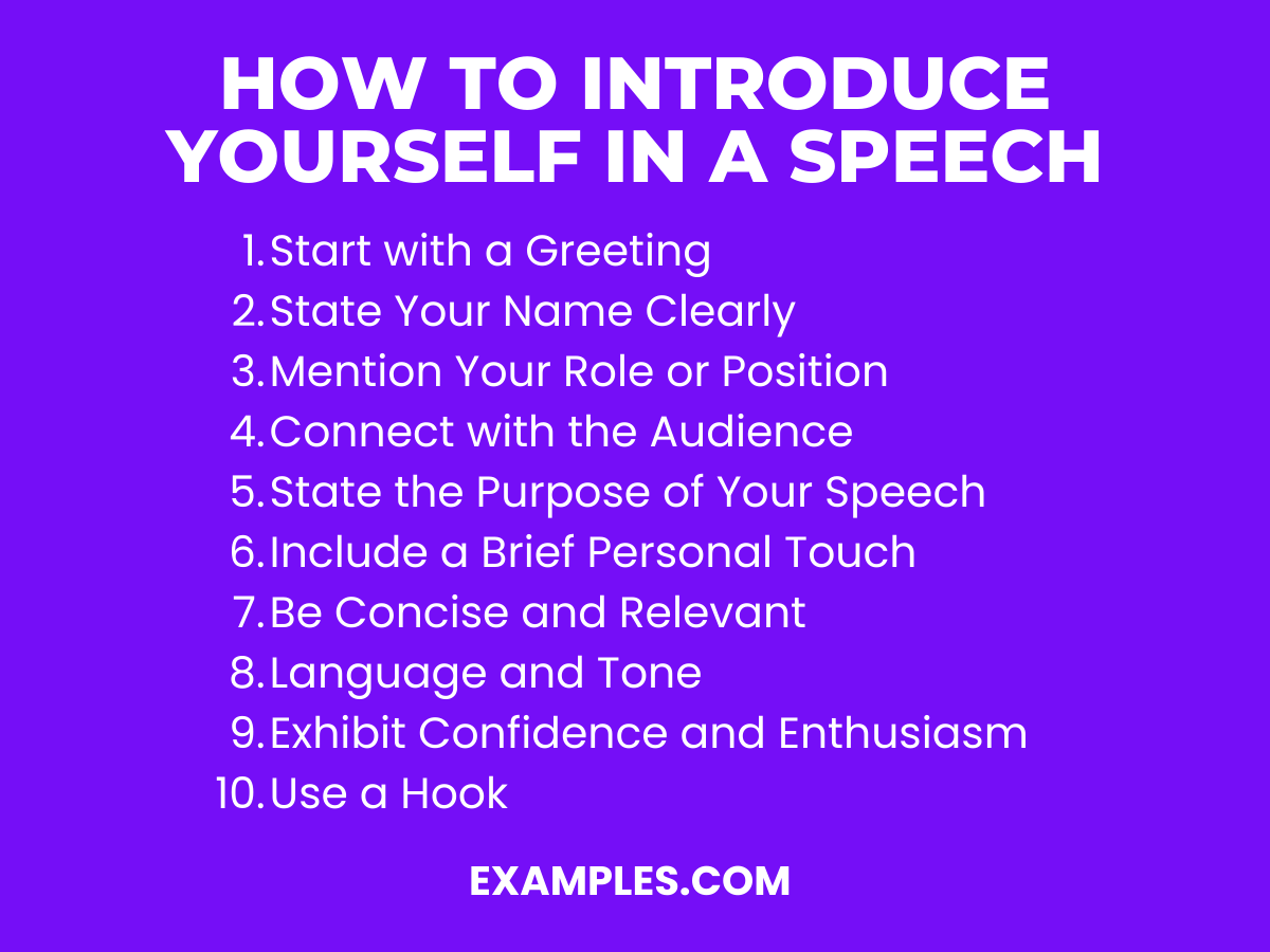 how to introduce yourself in a speech 1