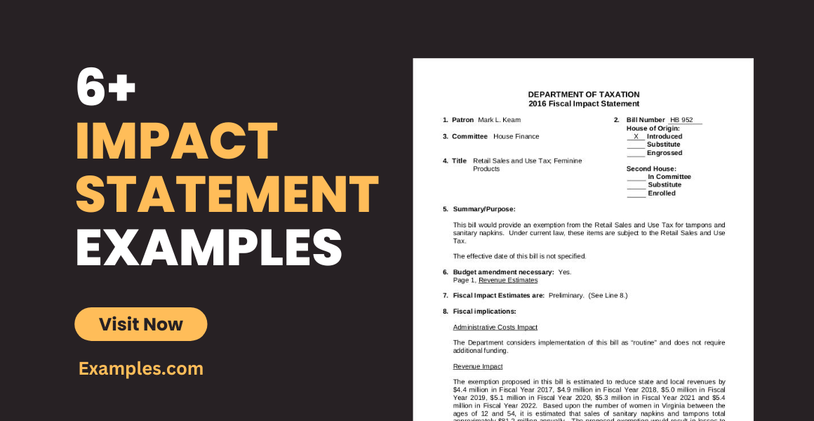 impact statement examples essay