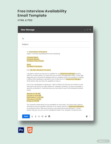interview availability email template