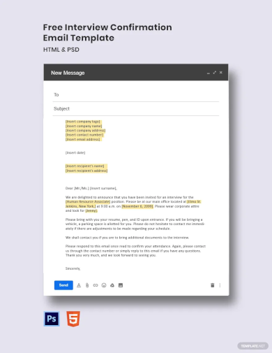 Interview Confirmation Email Template