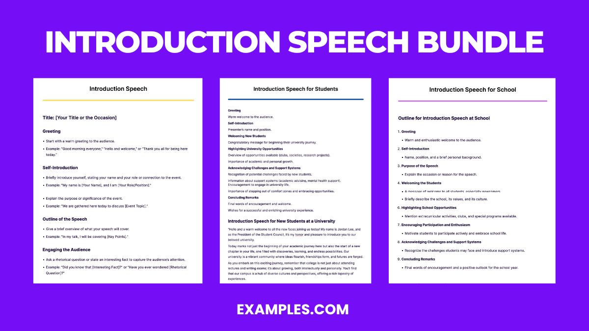 Introduction Speech Bundle