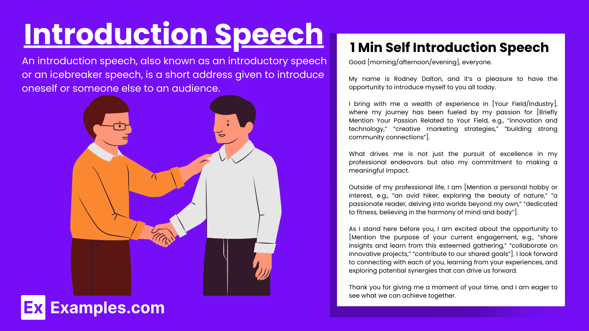 how to write an outline for a self introductory speech