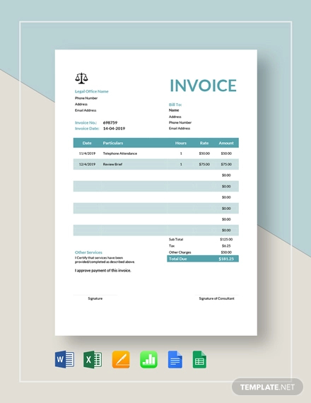 consulting services invoice template word