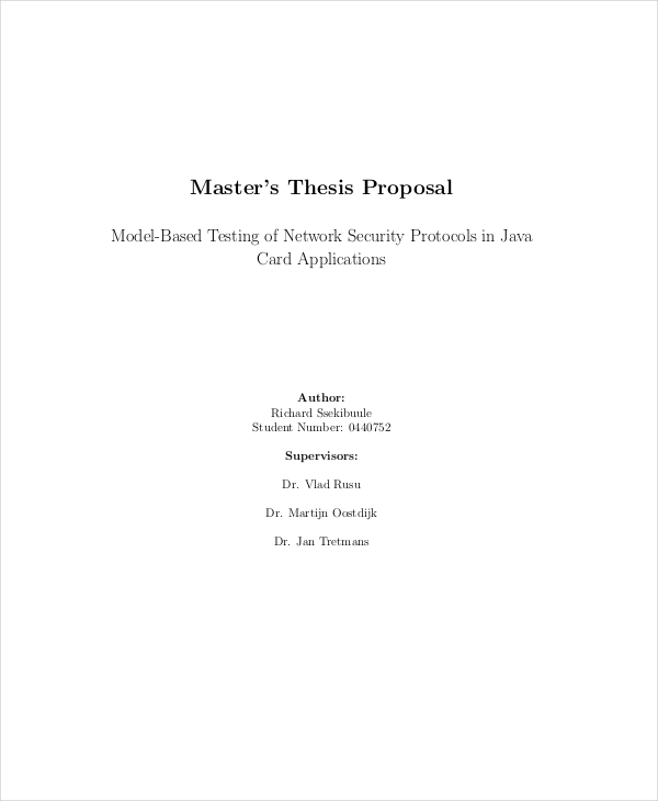 Proposal masters thesis