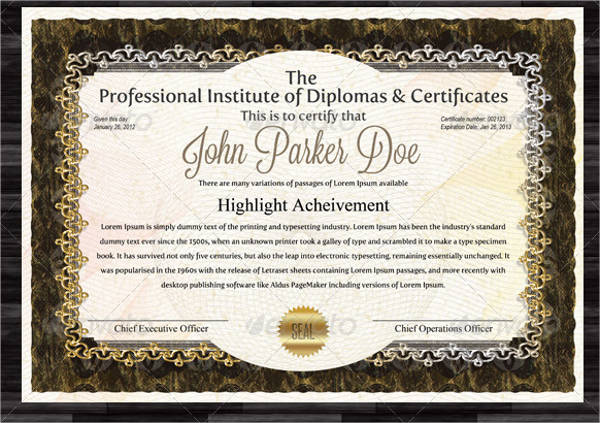 modern diploma certificate