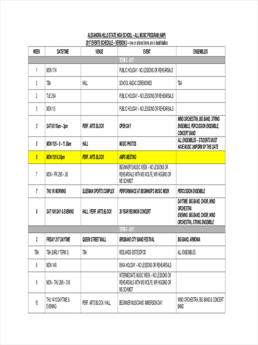 Event Schedule 24 Examples Format How To Pdf