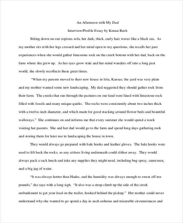 narrative interview essay example