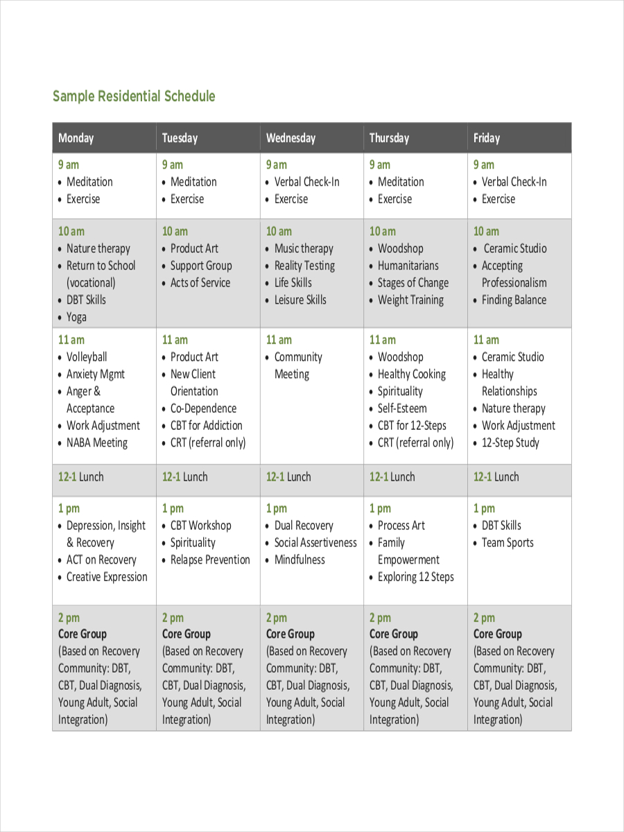 FREE 7+ Daily Schedule Examples & Samples in PDF | Google Docs Google