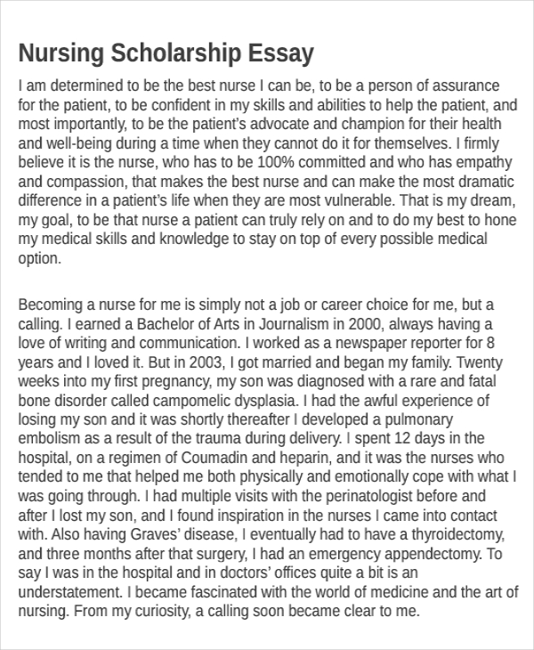 Essay about nursing career